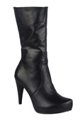 Schuhe Damen-Halbstiefel, Naturleder, Schwarz 695 ElitaBut