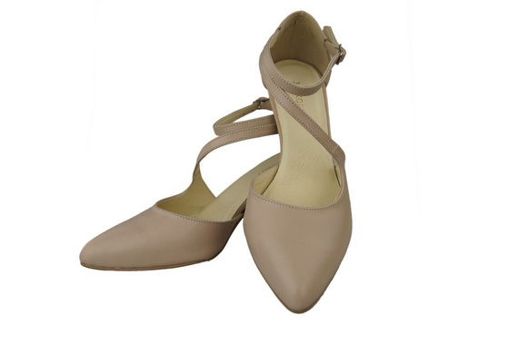 Damenschuhe Sandalen Niedriger Absatz Naturleder Cappuccino Lico 990 ElitaBut