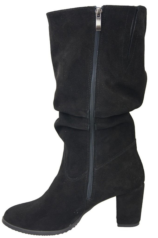 Schuhe Damenstiefel, Naturleder, Velours 141 Schwarz ElitaBut