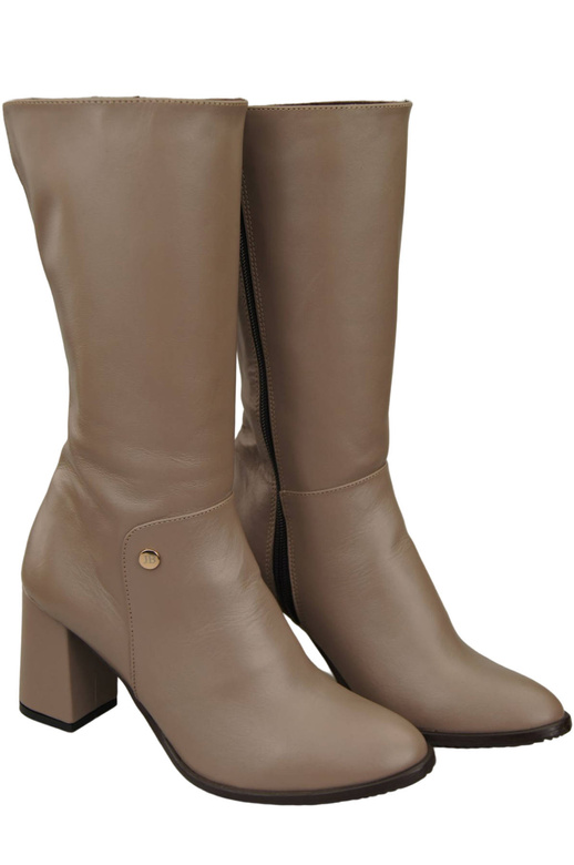 Schuhe Damen-Halbstiefel, Naturleder Cappuccino Dark 189 ElitaBut