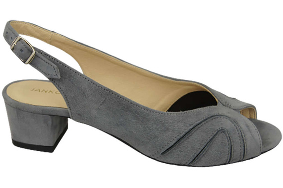 Damenschuhe Sandalen, natürliches Wildleder, Grau 991 ElitaBut