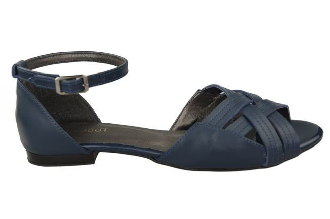 Schuhe Damen Sandalen Marineblau Naturleder 128 ElitaBut