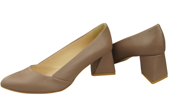 Damen Pumps Cappuccino Dunkel Echtleder Spitz Zehen Absatz ElitaBut 221