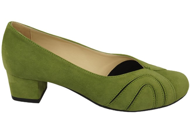 Damenschuhe Pumps aus natürlichem Wildleder Pistazie 786 von ElitaBut