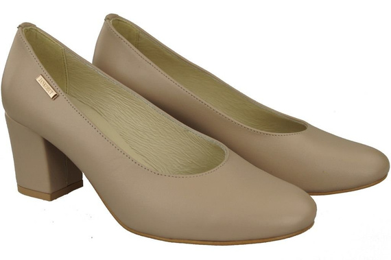 Damenschuhe Cappuccino-Grain-Pumps Naturnarbenleder 125 ElitaBut