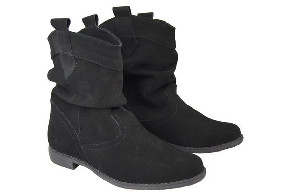 Schuhe Damen Stiefeletten Winter Naturveloursleder Schwarz 117 Von ElitaBut
