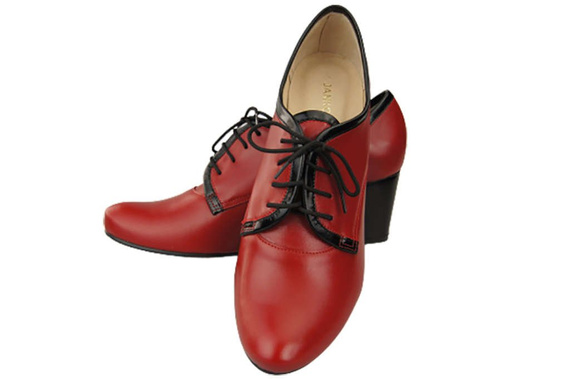 Schuhe Damenschuhe, Schnürschuhe, Naturleder, Rot 758 ElitaBut