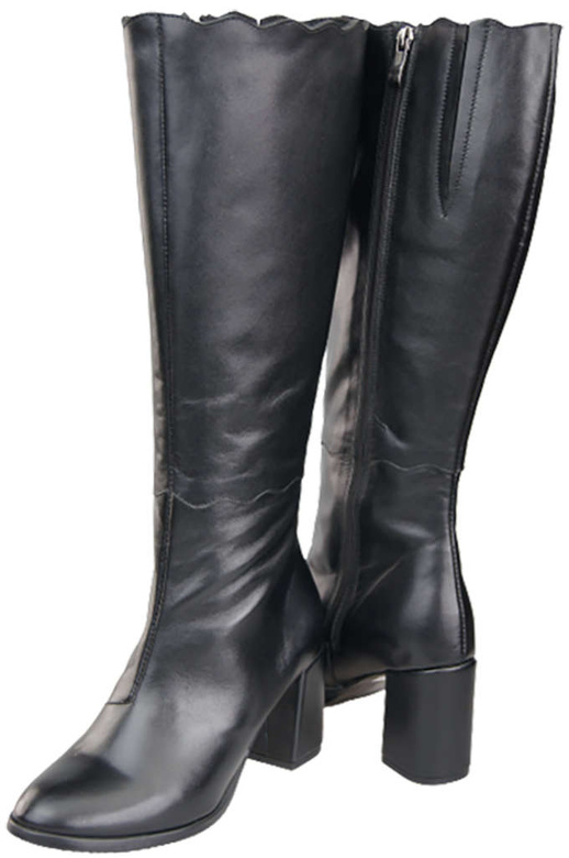 Klassische Damenstiefel, Naturleder, Schwarz 176 ElitaBut