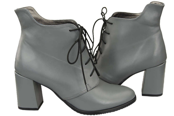 Winter-Schnürstiefel für Damen, Naturleder, Grau 174 von ElitaBut