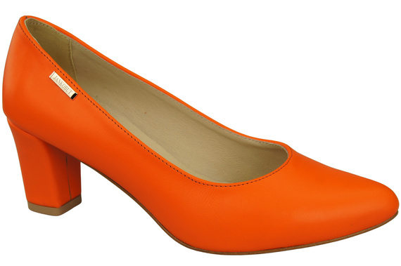 Klassische Glatt Damen Orange Naturleder Schuhe 213 ElitaBut