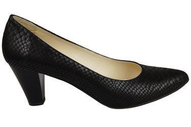 Damenschuhe Pumps, Naturleder, Schuppenmotiv, Schwarz 927 ElitaBut