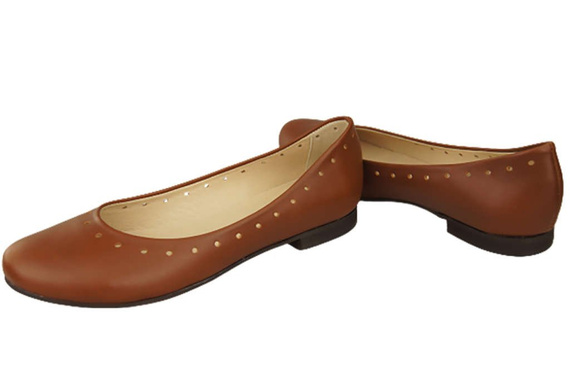 Damenschuhe Bequeme Ballerinas, Naturleder, Braun 162 ElitaBut