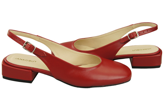 Damen Schuhe Sandalen Rot Flacher Absatz Naturleder 206 ElitaBut