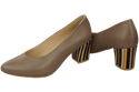 Damenschuhe Cappuccino-Pumps Naturleder mit Zierabsatz 158 ElitaBut