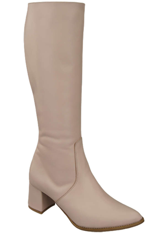 Klassische Damenstiefel, Naturleder, Puderrosa 175 ElitaBut