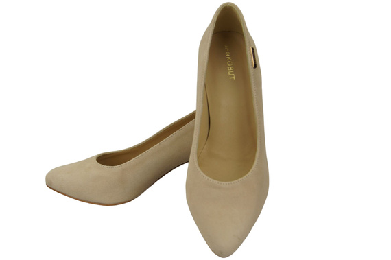 Damenschuhe Beige Pumps, natürliches Wildleder 106 ElitaBut