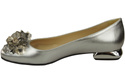 Damen Silber Pumps mit Kristallen flach Naturleder 216 ElitaBut