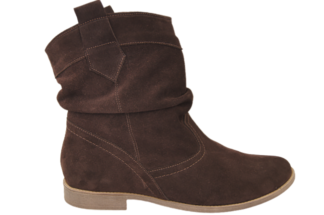 Schuhe Damen-Stiefeletten Frühling/Herbst Natursamtleder Schokolade 117 L ElitaBut