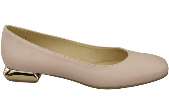 Flache Frauen Schuhe Puderrosa Dekorative Ferse Naturleder 209 ElitaBut