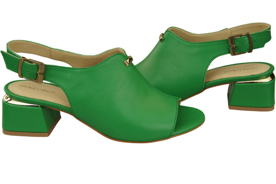 Damenschuhe Limette Sandalen, goldene Schnalle, Naturleder 198 ElitaBut