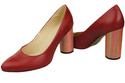 Damenschuhe Pumps Rot Naturleder Bunter Zierabsatz 194 ElitaBut