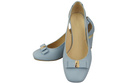 Schuhe Damen Hellblau Pumps aus Naturleder mit dekorativem Absatz 199 ElitaBut