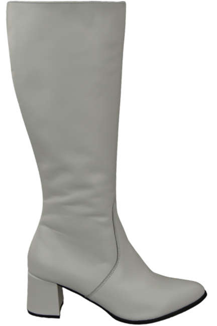 Klassische Damenstiefel, Naturleder, Weiß 175 ElitaBut