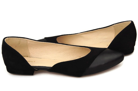 Damenschuhe Ballerinas Schwarz, Naturleder, Wildleder 146 ElitaBut