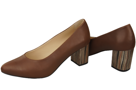 Damenschuhe Pumps Braun Naturleder mit Zierabsatz 157 ElitaBut