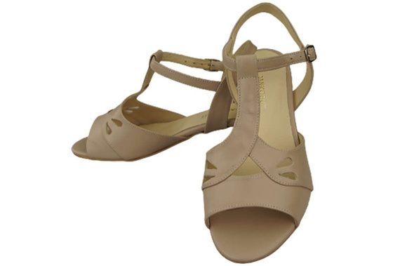 Damenschuhe Cappuccino Sandalen Narbenleder 169 ElitaBut