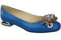 Damen Blau Pumps mit Kristallen flach Naturleder 216 ElitaBut