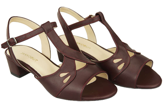 Damenschuhe Burgunderrote Sandalen, Naturleder 169 ElitaBut