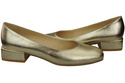 Bequeme Frauen Schuhe Gold Flats Natural Leder 204 ElitaBut