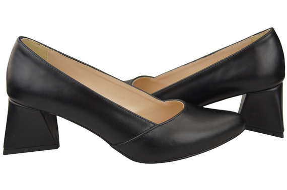 Damen Pumps Schwarz Echtleder Spitz Zehen Absatz ElitaBut 221