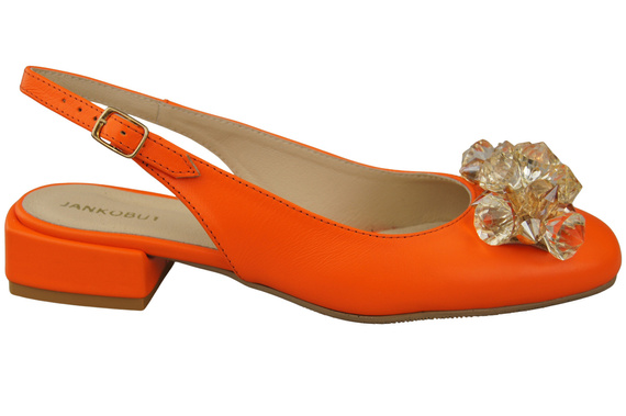 Damen Schuhe Orange Sandalen mit Kristallen Naturleder 215 ElitaBut