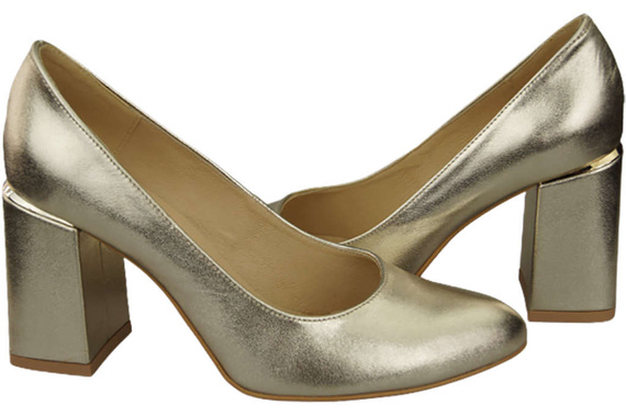 Damenschuhe Goldene Pumps, Naturleder 179 ElitaBut
