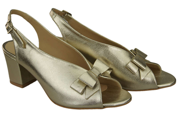 Damenschuhe Sandalen Gold, natürlich genarbtes Leder, 148 L ElitaBut