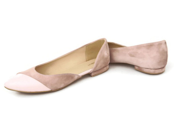 Damenschuhe Ballerinas Rosa Puder Naturleder Wildleder 146 ElitaBut