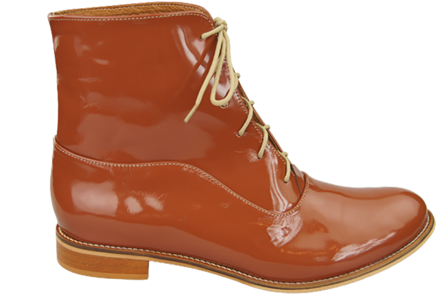 Damenstiefel Frühling/Herbst Naturleder Braun Lack 155 L ElitaBut