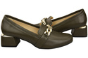 Damenschuhe mit Zierkette Pumps Mokassins Naturleder 193 Olive ElitaBut