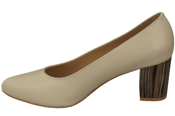 Damenschuhe Beige Pumps Naturleder mit Zierabsatz 157 ElitaBut