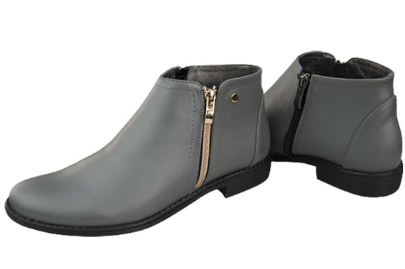 Damenschuhe Damenstiefel Warmes Naturleder Grau 872 Von Elitabut