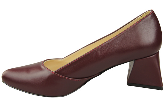 Damen Pumps Burgund Echtleder Spitz Zehen Absatz ElitaBut 221