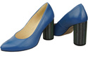 Damenschuhe Pumps Blau Naturleder Bunter dekorativer Absatz 194 ElitaBut