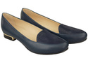Damen-Ballerinas Lords, Naturleder, Marineblau 908 ElitaBut