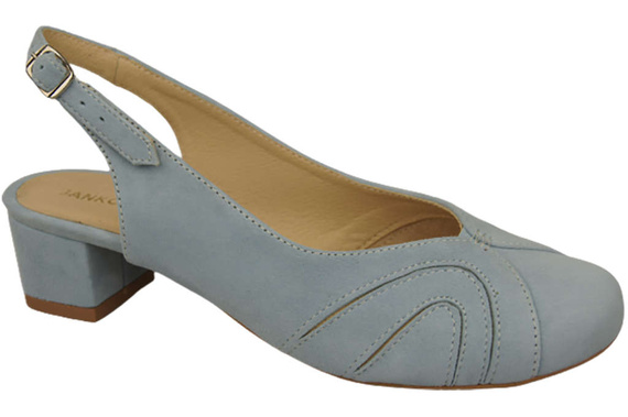 Damenschuhe Sandalen, Naturleder, Wildleder, Hellblau 842 von ElitaBut