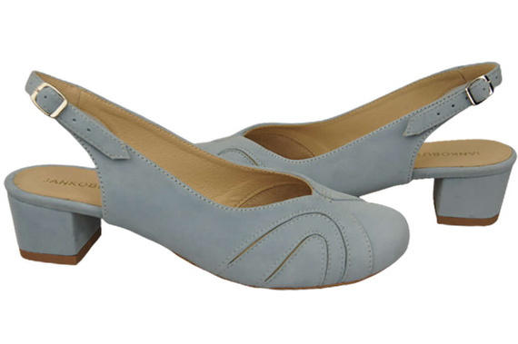 Damenschuhe Sandalen, Naturleder, Wildleder, Hellblau 842 von ElitaBut