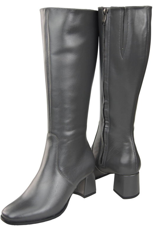 Bequeme Damen Graphit Niedrig Absatz Stiefel Naturleder 212 ElitaBut