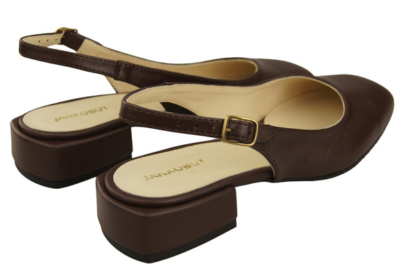 Damen Schuhe Sandalen Schokolade Flacher Absatz Naturleder 206 ElitaBut