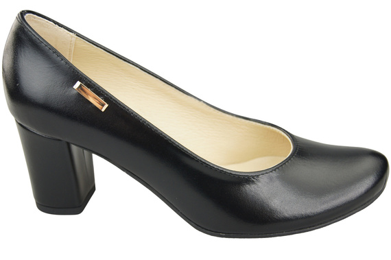 Klassische Damen Schwarz glänzend Leder Mandel Nase Pumps 201 ElitaBut